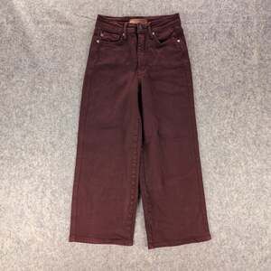 Judy Blue Jeans Womens 0/24 Red Wide Leg Garment Dyed High Rise Denim JB88752